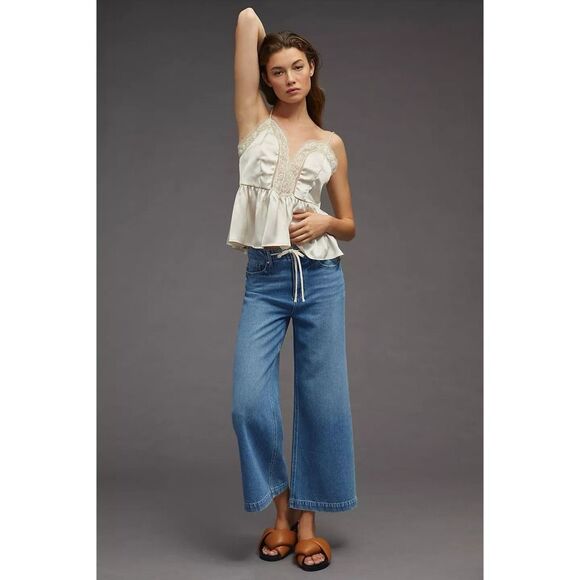 PAIGE Zoey Waist Tie Ankle Wide Leg Jeans - Picture 3 of 10
